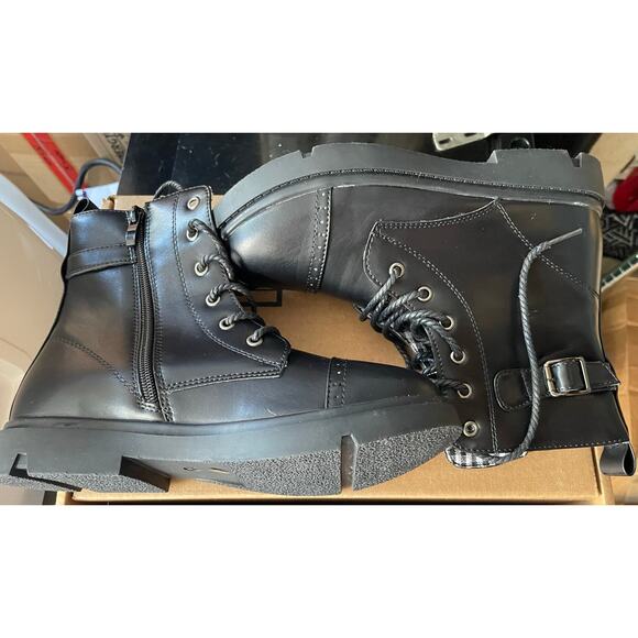 Girls Ankle Boots Lace Up Waterproof Combat Boot With Side Zipper Size 4 (37) - Picture 7 of 8